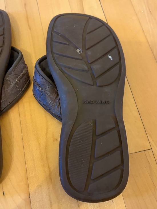 Red Wing Men 11 Sandals Brown Leather Flip Flop Thong Summer Beach Discontinued main image 8